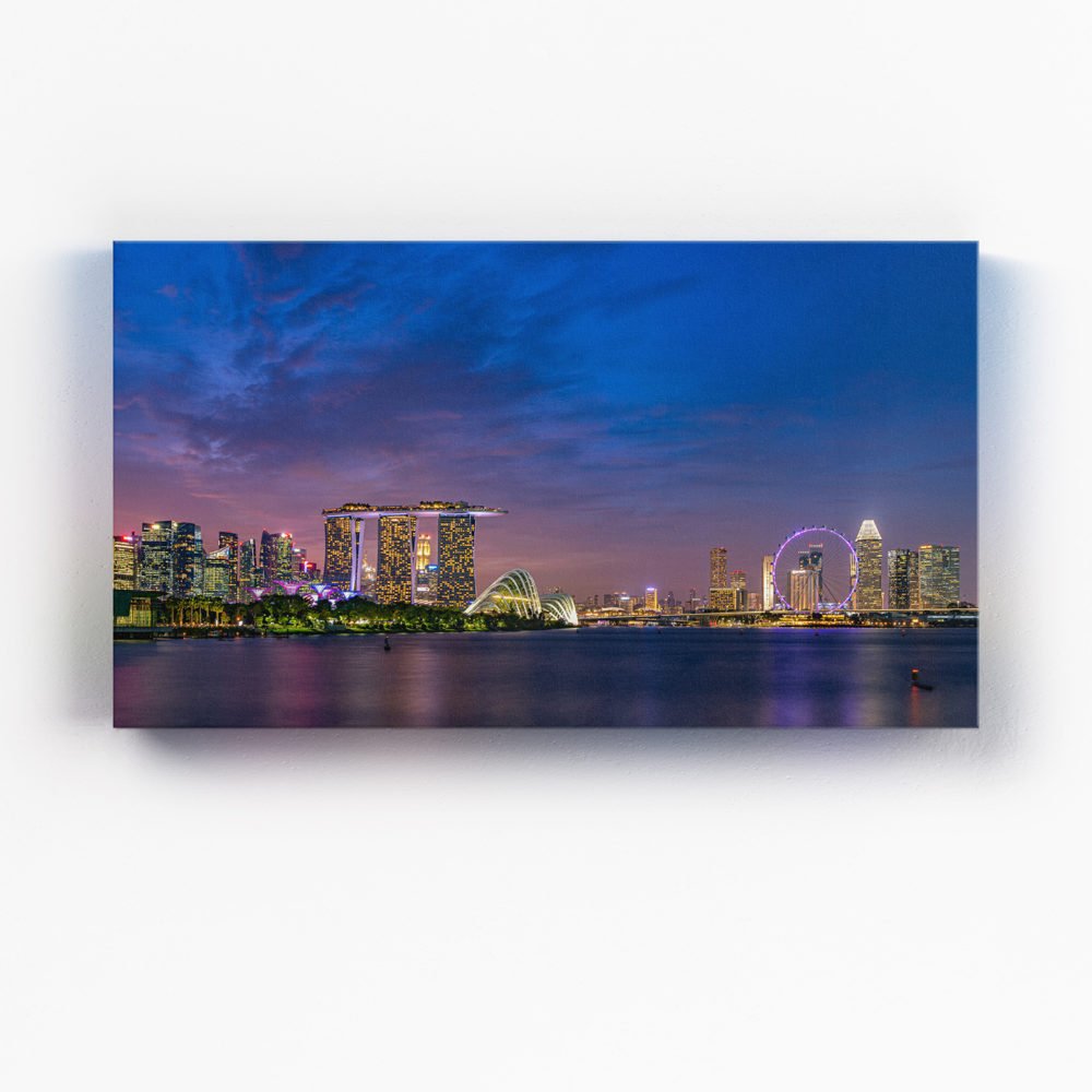 Canvas print of Singapore City Skyline at Sunset