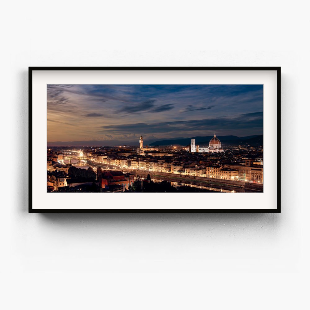 Framed Art Print of Sunset over the city of Florence
