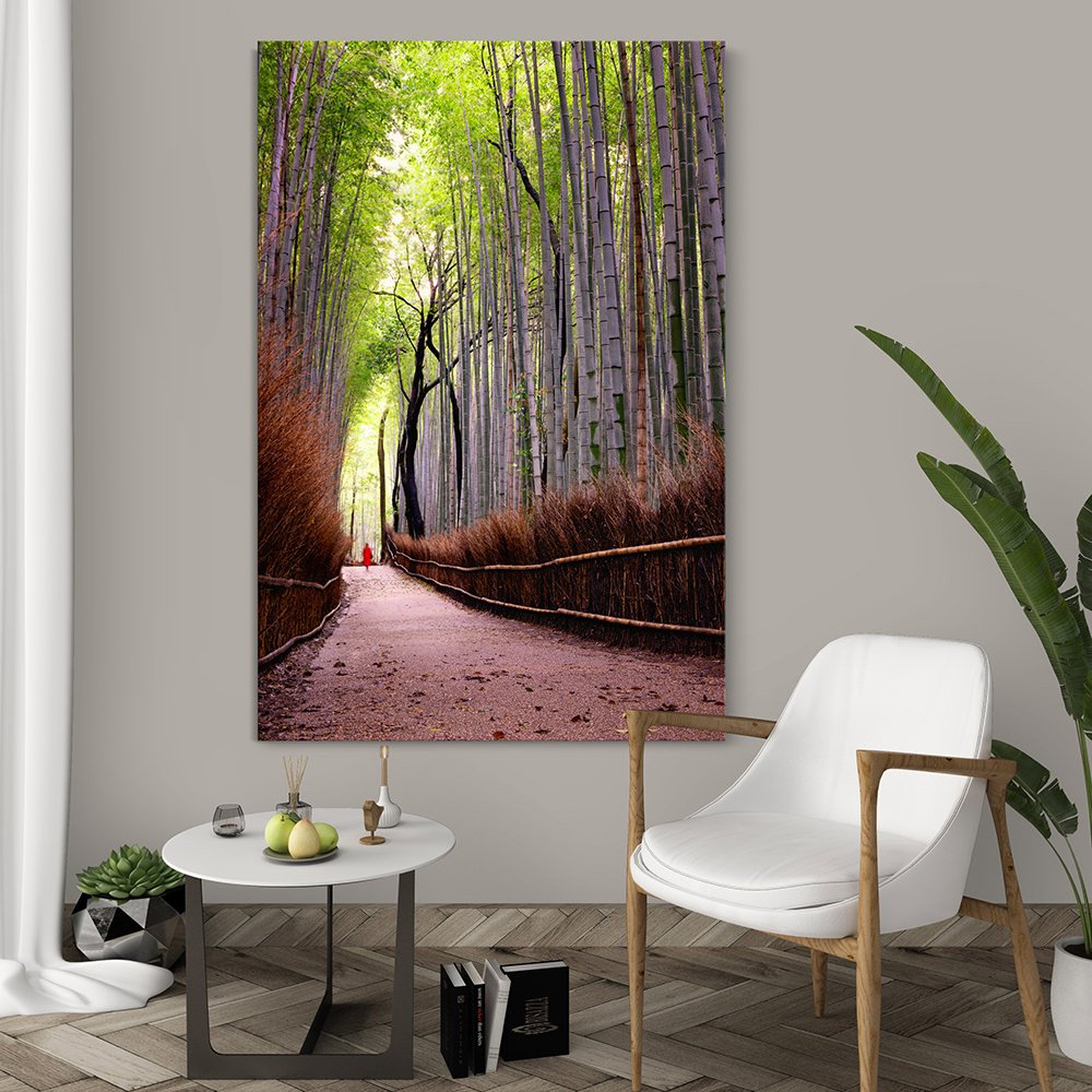Beautiful canvas wall art of Arashiyama Bamboo Grove in living room