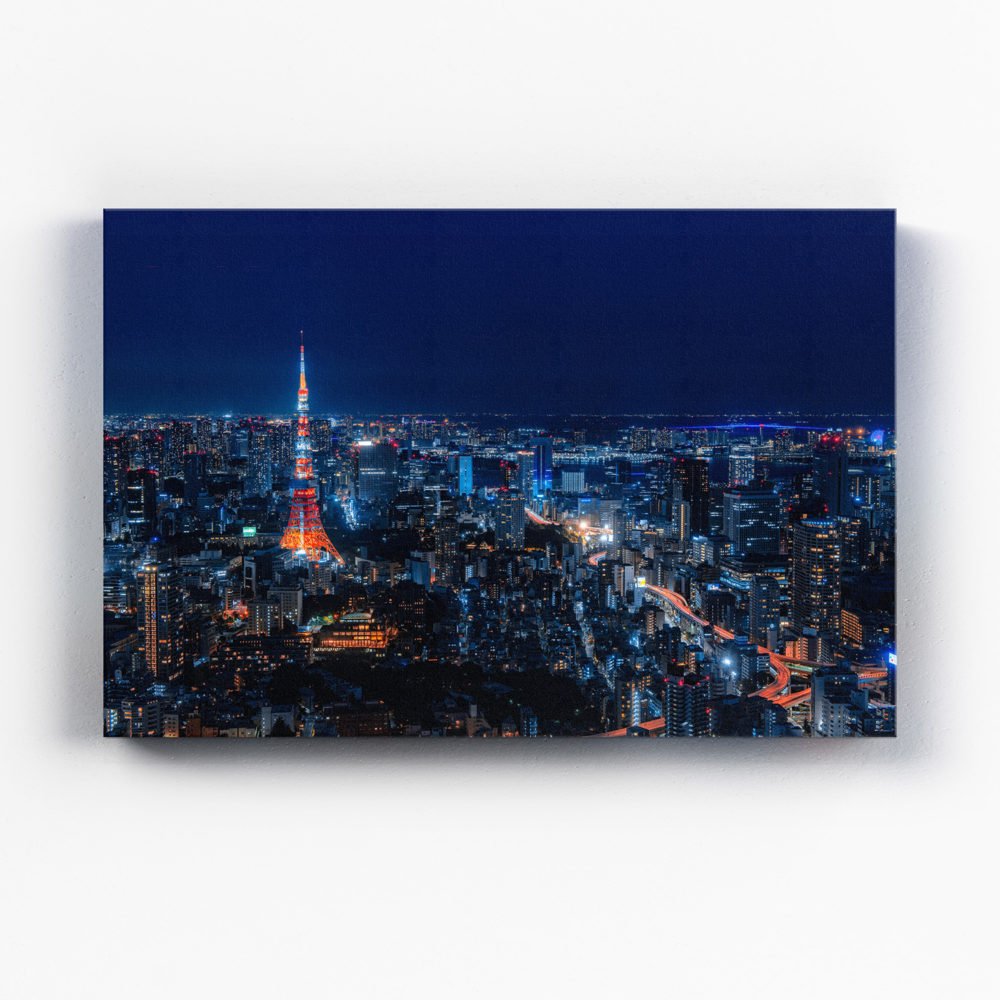 Canvas print of Tokyo cityscape at night