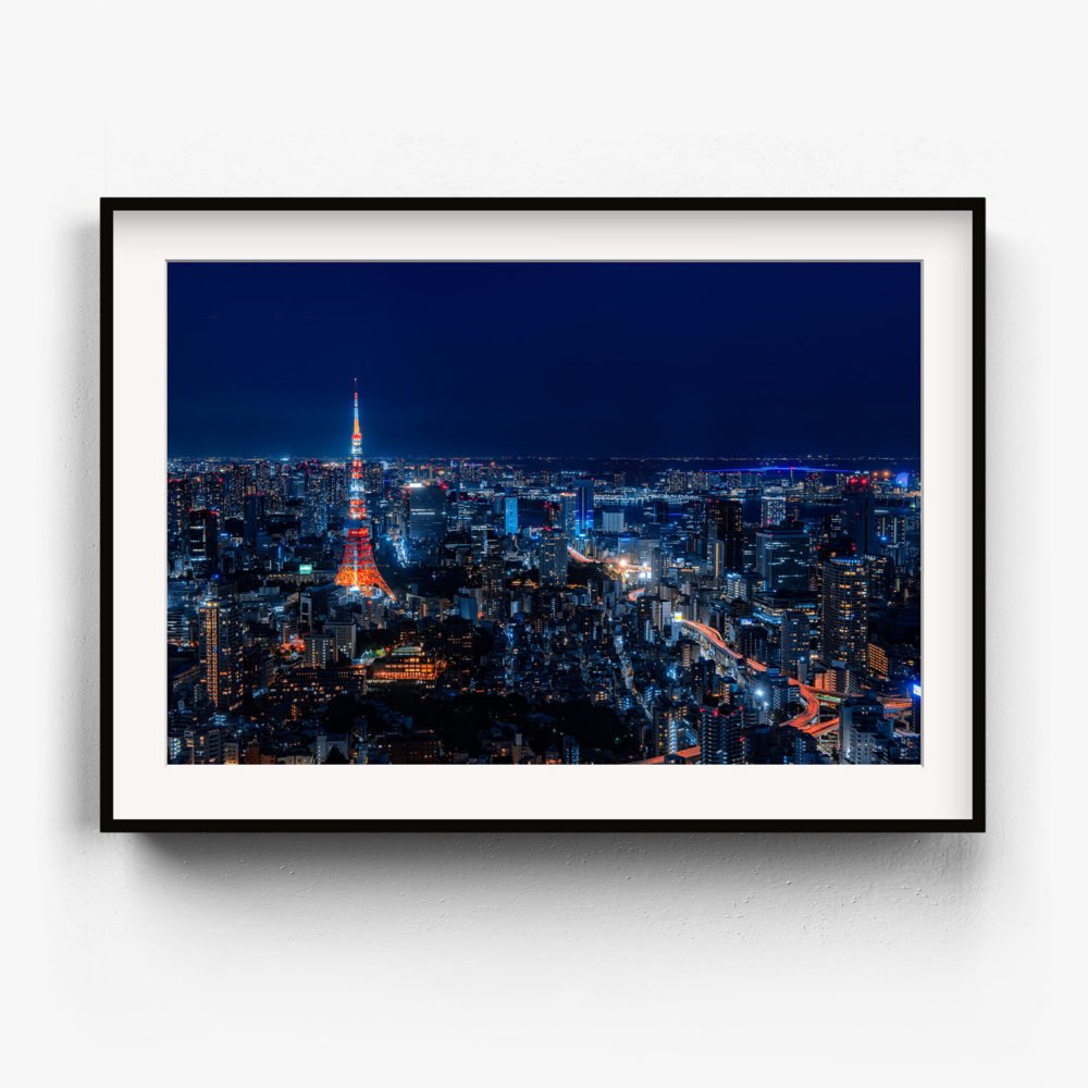 Framed Art Print of Tokyo cityscape at night