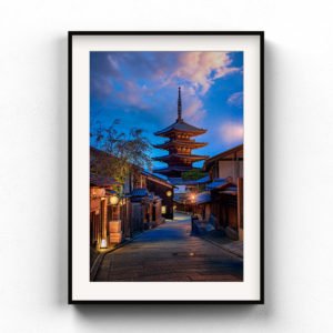 Framed Art Print of Sunset at Yasaka Pagoda
