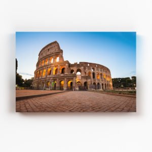 Canvas print of the sun rising behind Rome’s famous Colosseum