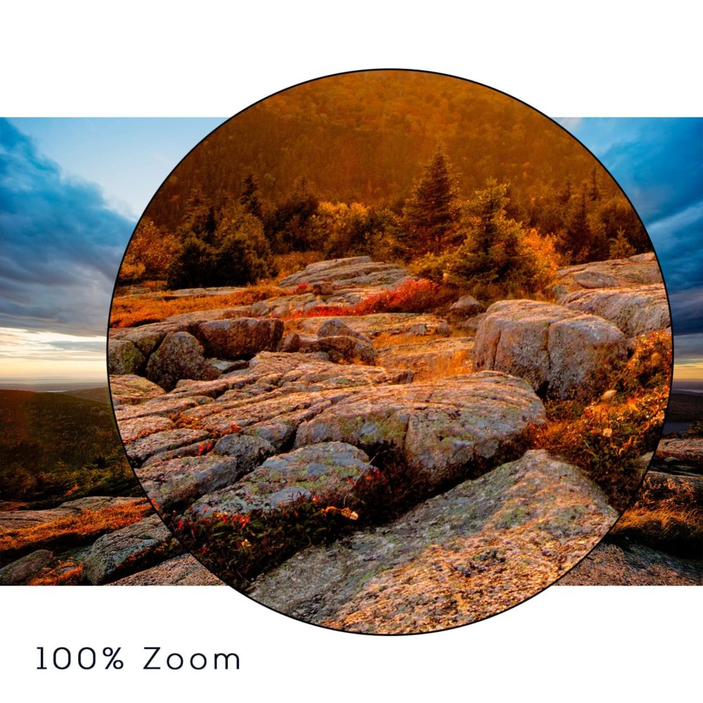 Close up of Sunset from the top of Cadillac Mountain in Acadia National Park wall art